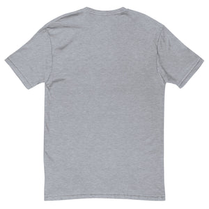 Love Vibes Cool design on a heather grey men's fitted t-shirt, back view