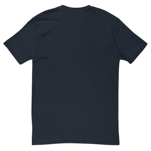 Love Vibes Cool design on a midnight navy men's fitted t-shirt, back view