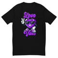 Love Vibes Cool design on a black men's fitted t-shirt, front view