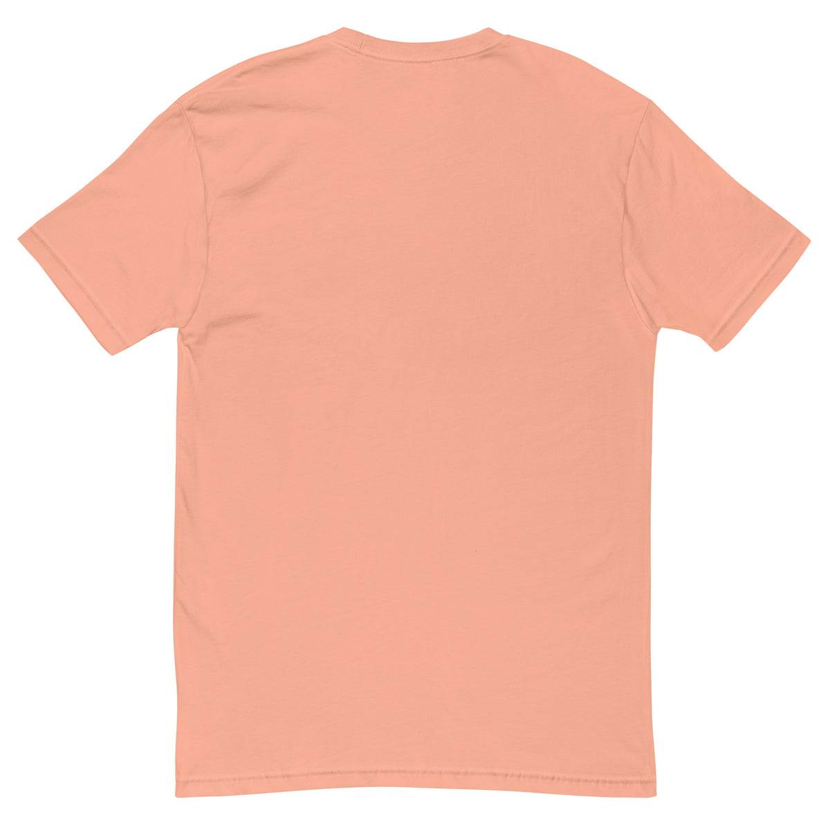 Love Vibes Cool design on a desert pink men's fitted t-shirt, back view