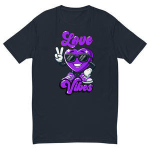 Love Vibes Cool design on a midnight navy men's fitted t-shirt, front view