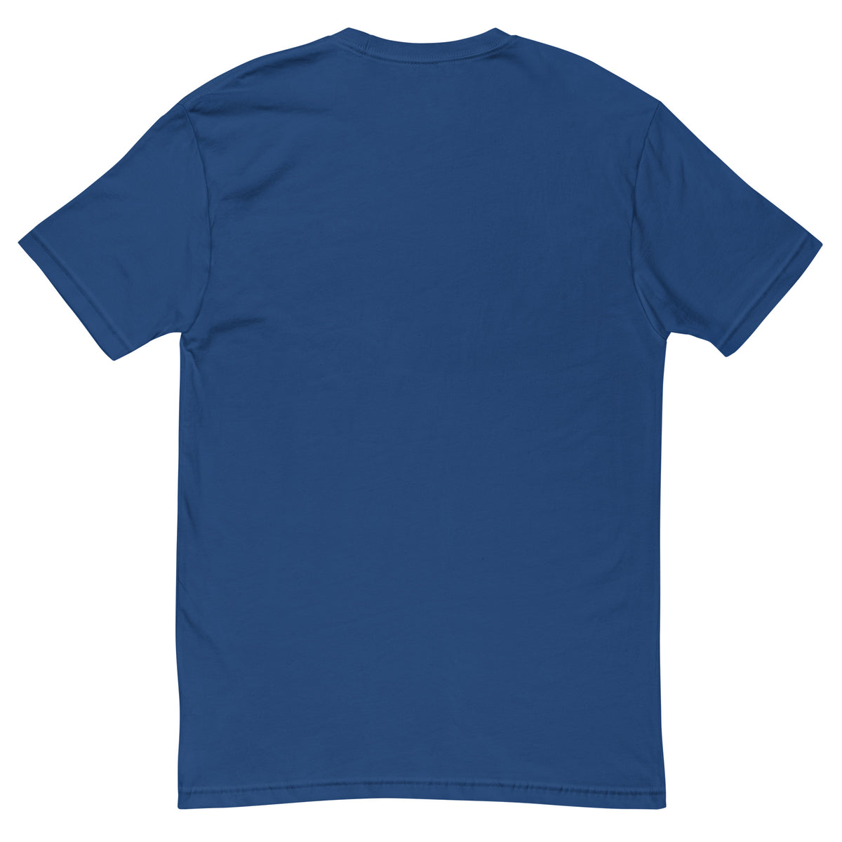 Love Vibes Cool design on a royal blue men's fitted t-shirt, back view