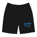 Infinite Love design on a black men's fleece shorts, front view