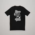 Love Vibes T-shirt, black and white print on black, front view