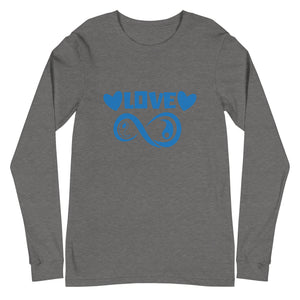 Infinite Love design on a citron unisex long sleeve tee, front view