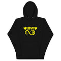 Infinite Love design on a black unisex hoodie, front view